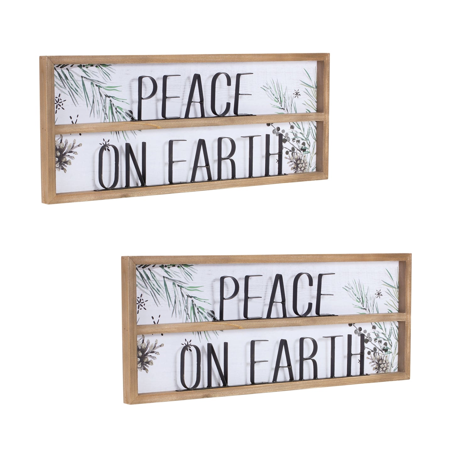 Peace on Earth Sign 23.5"L x 9.25"H Wood/MDF