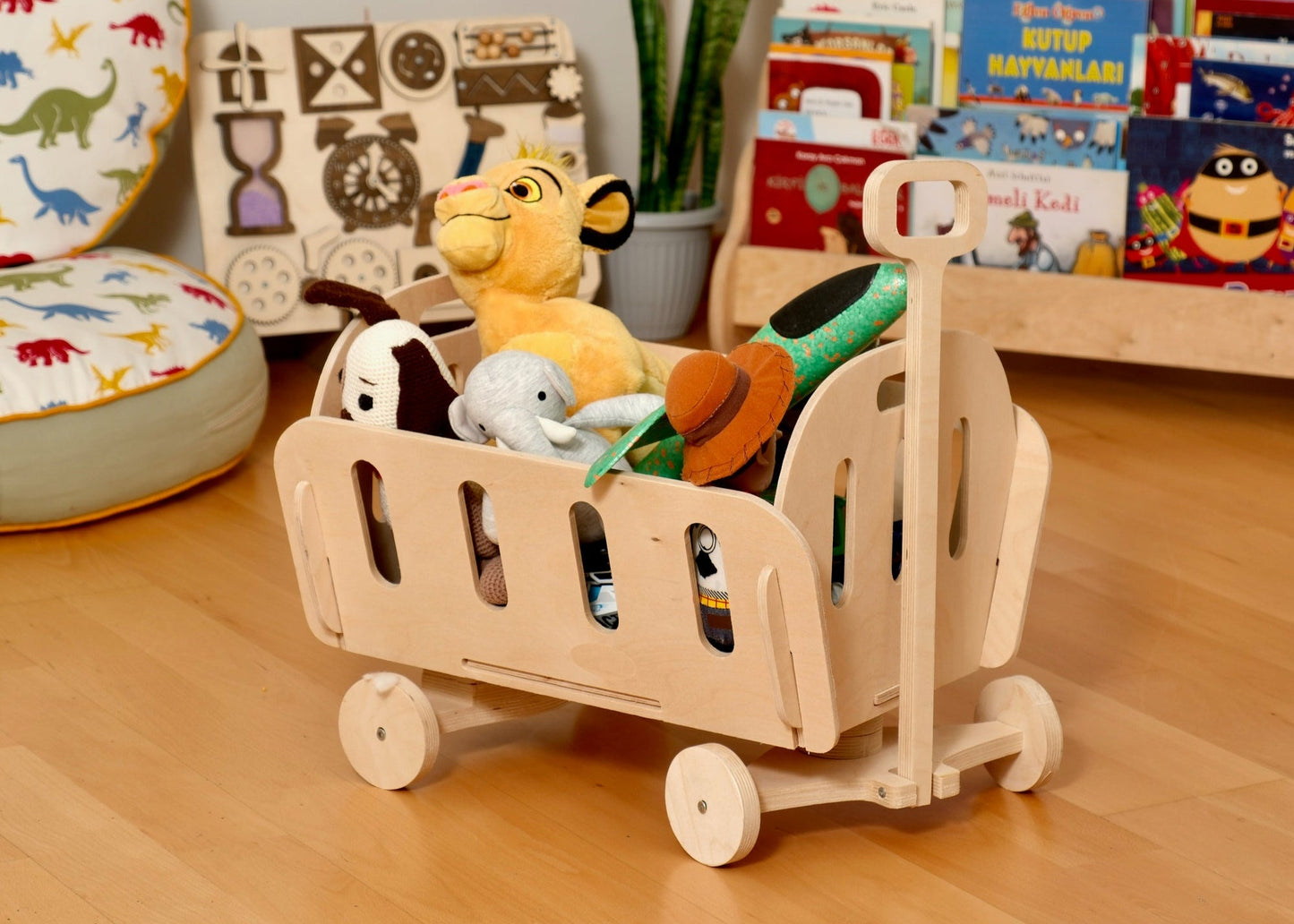 Montessori Wooden Toy Storage Organizer | Eco-Friendly Nursery & Playroom Toy Chest | Kids Furniture & Baby Gift