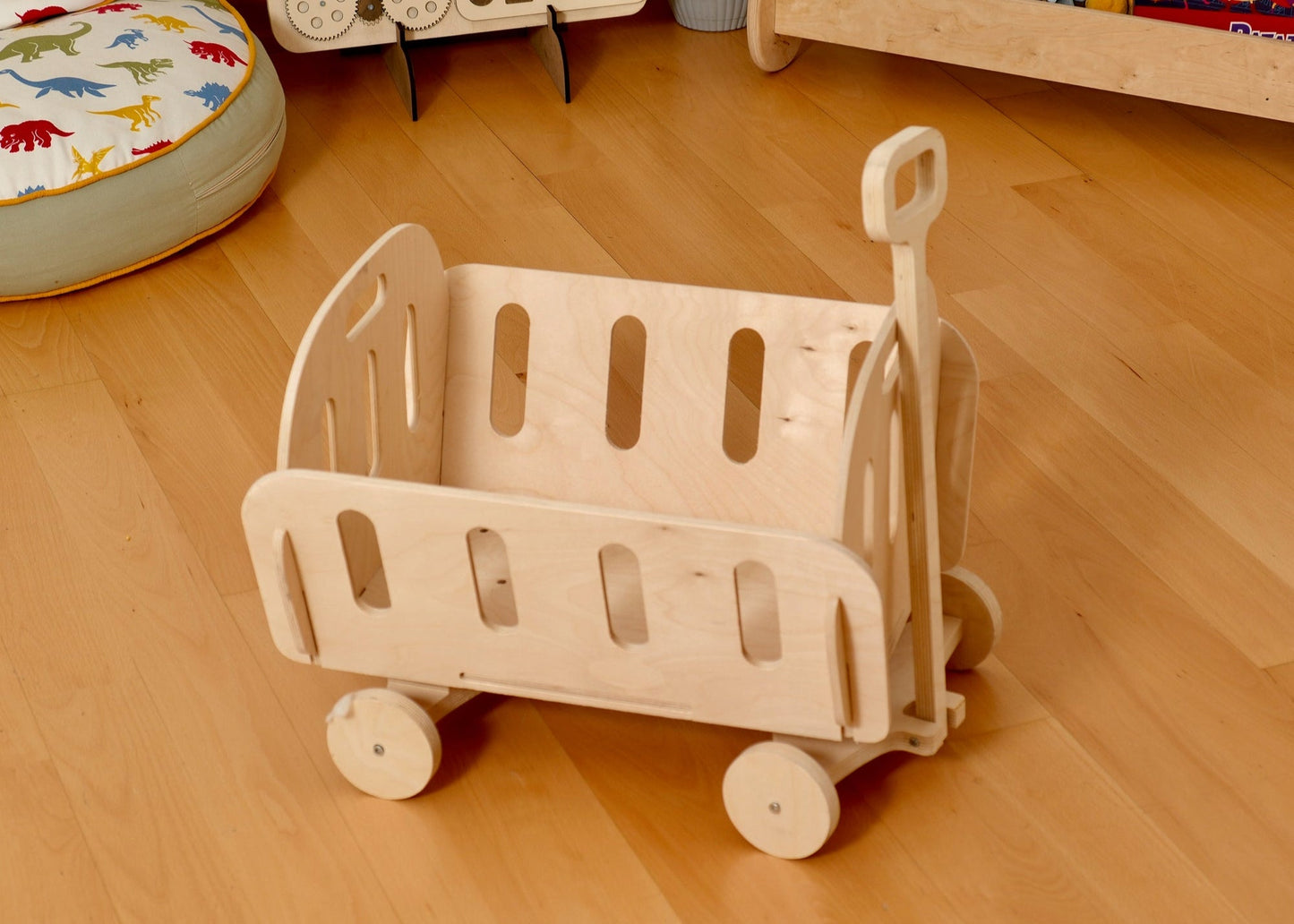 Montessori Wooden Toy Storage Organizer | Eco-Friendly Nursery & Playroom Toy Chest | Kids Furniture & Baby Gift