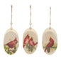 Cardinal Disc Ornament (3 Asst) 5.75"H Wood