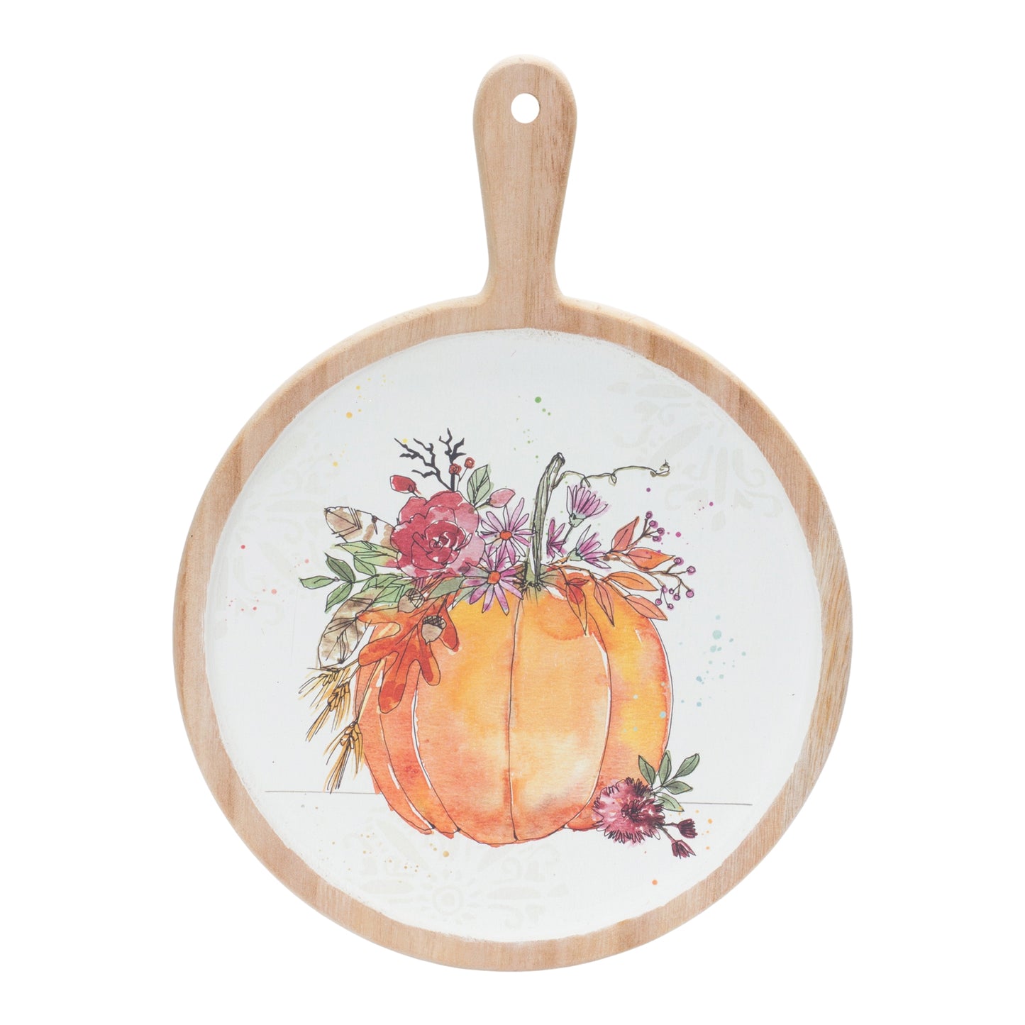 Pumpkin Design Cutting Board 9.25"D x 12.25"H Wood