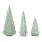LED Tree (Set of 3) 7.25"H, 9.5"H, 11.5"H Glass 3 AA Batteries Not Included 6 Hr Timer