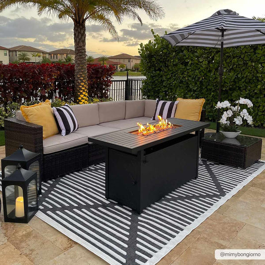 Anah Black Durable Rug