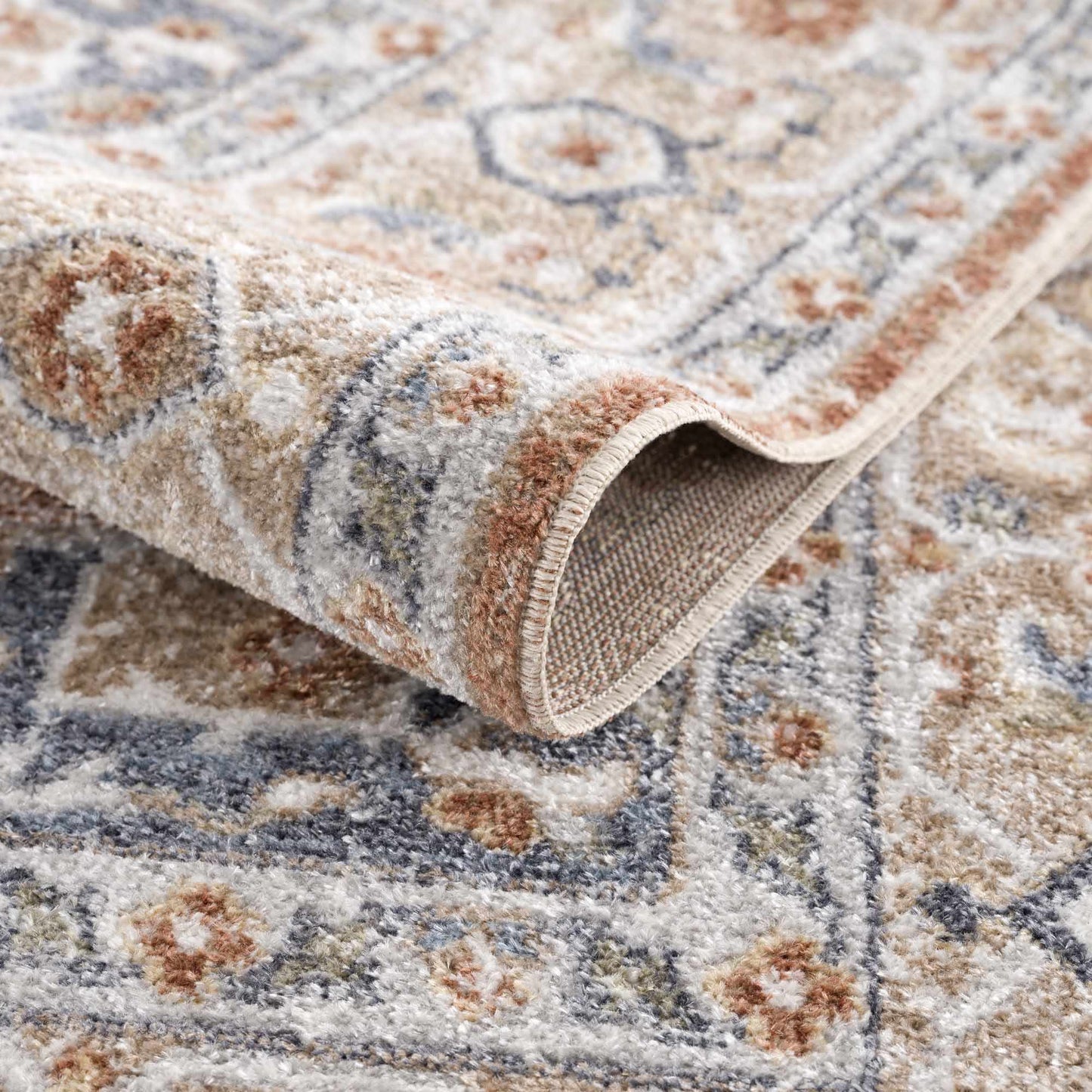 Gael Rust Flat Pile Washable Rug