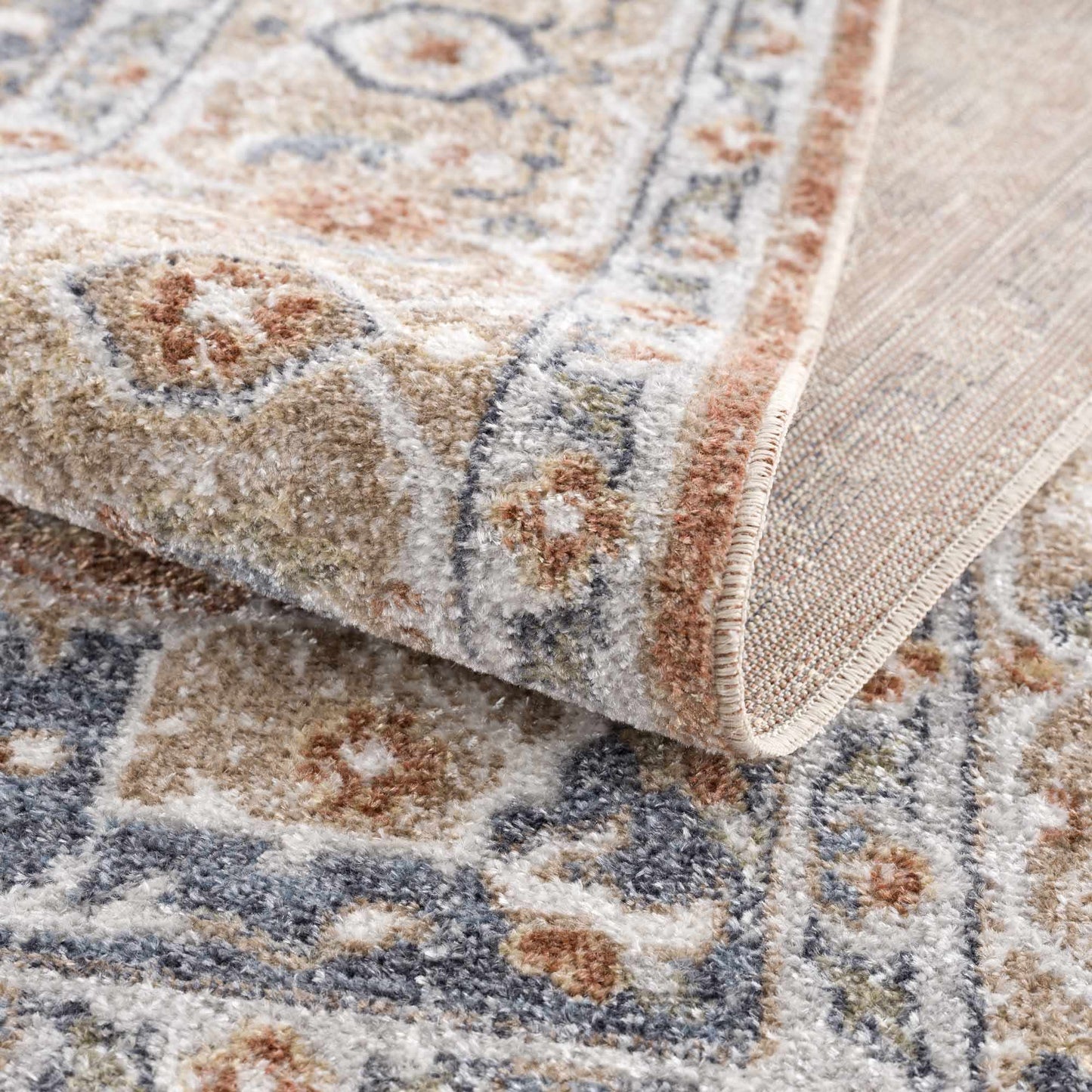 Gael Rust Flat Pile Washable Rug