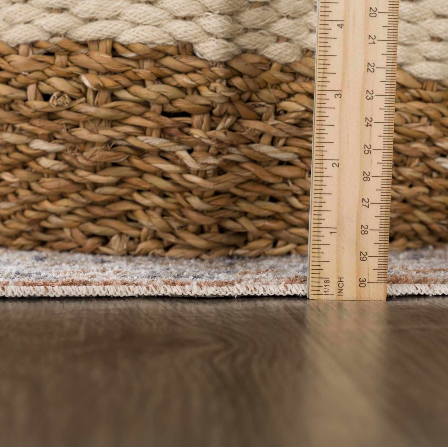 Gael Rust Flat Pile Washable Rug