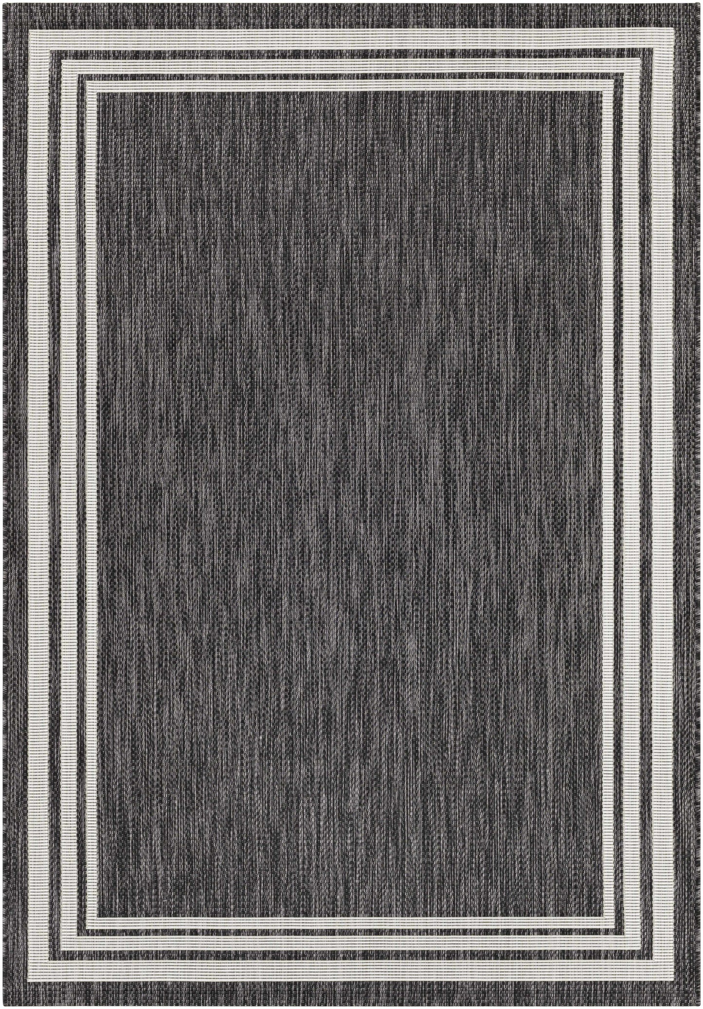 Coonamble Bordered Antrasit Outdoor Rug