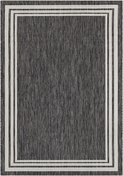 Coonamble Bordered Antrasit Outdoor Rug