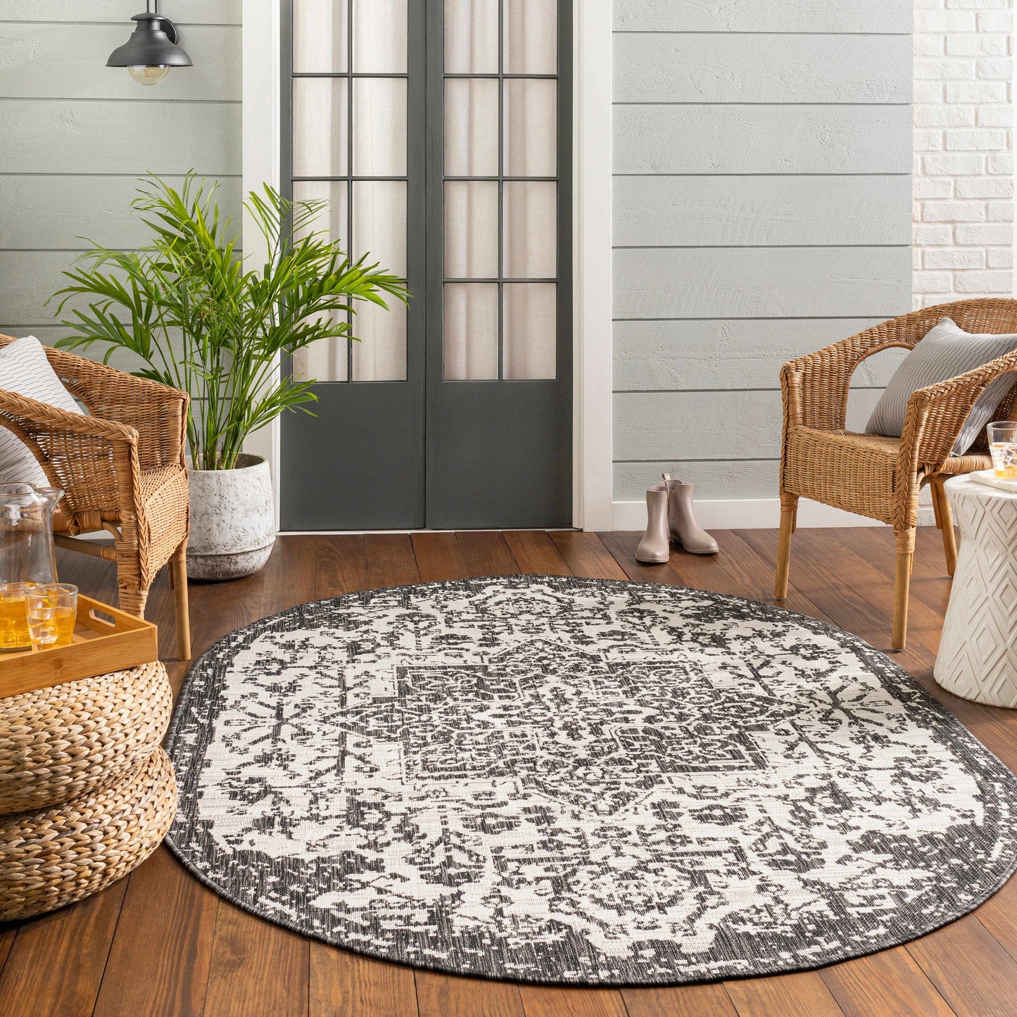Charcoal Kilmacolm Indoor & Outdoor Rug - Clearance